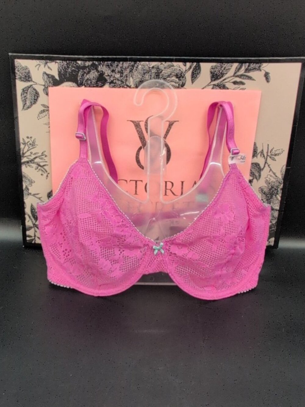 Victoria Secret Tease Lace Unlined Demi Bra 34DDD New Peony & Waterfall